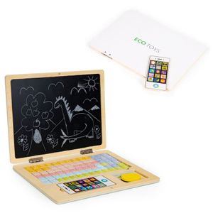 EcoToys edukativni laptop za crtanje 2u1 sa 78 magneta bijeli