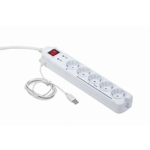 Gembird Surge protector with Master Slave function, white color slika 1