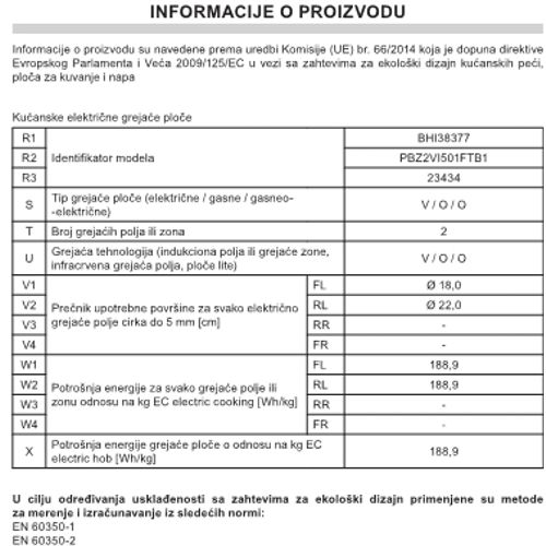 Hansa BHI38377, domino indukcijska ploča za kuhanje slika 2