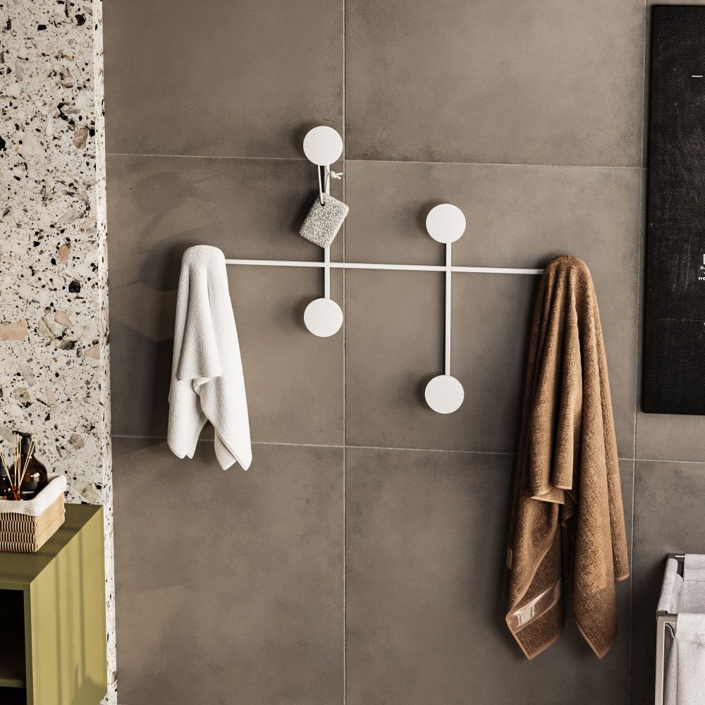 Metal wall hook Dama-B, colour: white slika 3