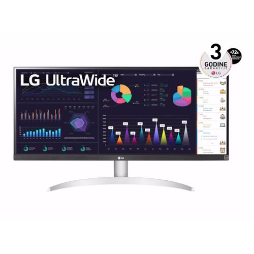 LG 29WQ600-W Monitor 29" IPS 21:9 2560x1080 100Hz 5ms GtG HDMI DP USB C freesync VESA srebrna slika 1