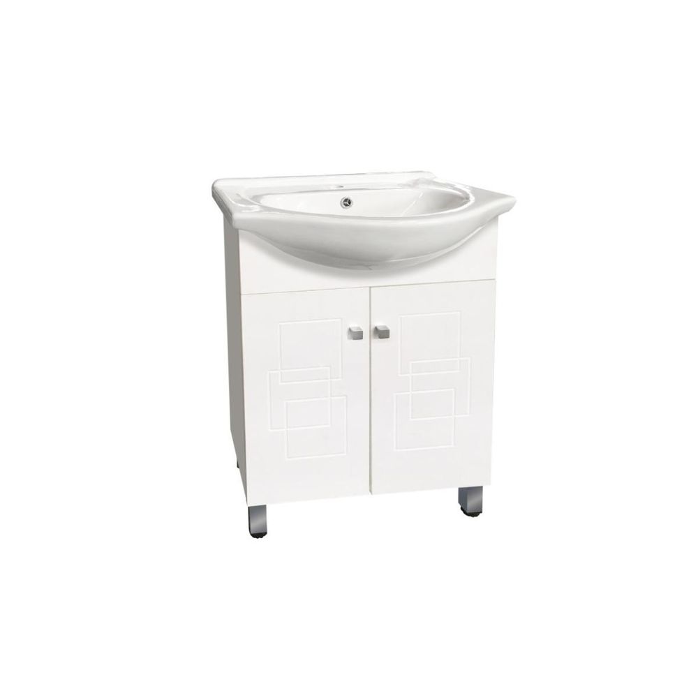 Inter Ceramic samostojeći pvc kupaonski ormarić sa umivaonikom 60x85x43 cm, bijeli slika 1