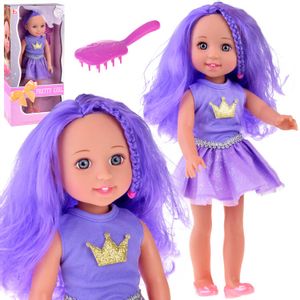 Lutka ljubičasta princeza s četkom za kosu 38cm