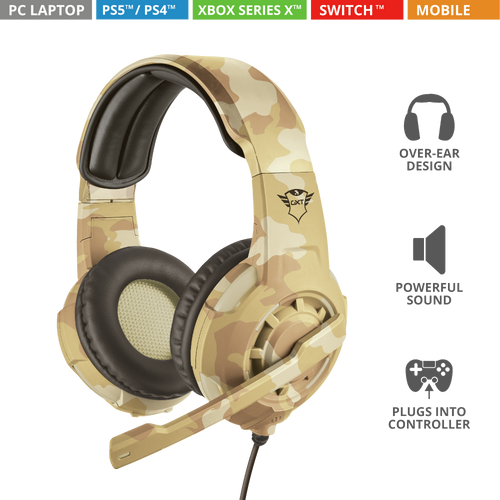 Trust gaming slušalice za PS4/PS5 GXT310D Radius desert camo (22208) - EOL slika 1