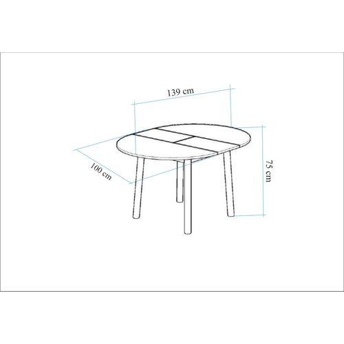 Woody Fashion Proširivi blagavaonski stol i stolice (3 komada) Ariah slika 12