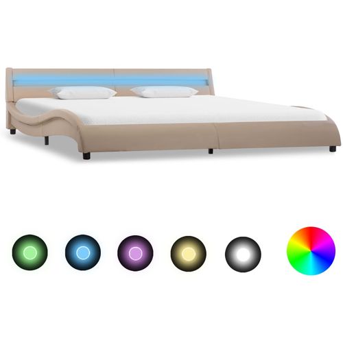 Okvir za krevet od umjetne kože LED boja cappuccina 180x200 cm slika 22