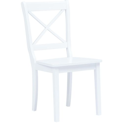 Blagovaonske stolice od masivnog drva kaučukovca 4 kom bijele slika 9