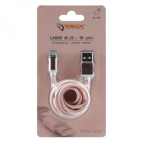 SBOX kabel USB-&gt;iPh.7 M/M 1,5M zlatno roza, 2kom slika 1
