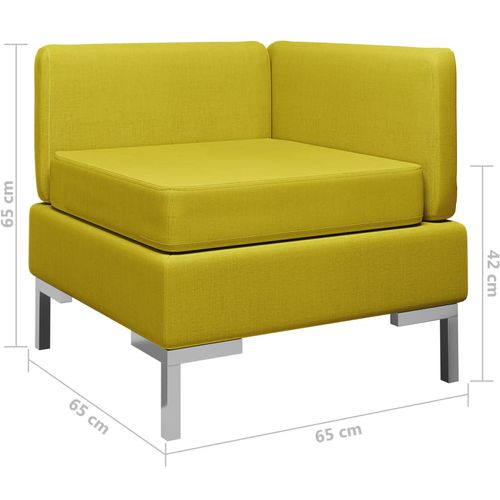 Modularna kutna sofa s jastukom od tkanine žuta slika 6
