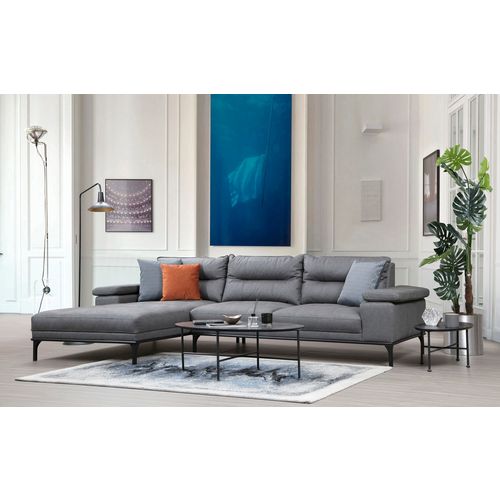 Atelier Del Sofa Kutna garnitura, Sivo, Hollywood Corner Left - Grey slika 2