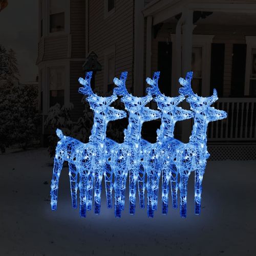 Božićni sobovi 4 kom plavi 160 LED žarulja akrilni slika 1