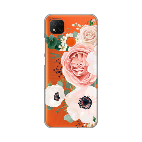 Torbica Silikonska Print Skin za Xiaomi Redmi 9C/10A Luxury Pink Flowers slika 1