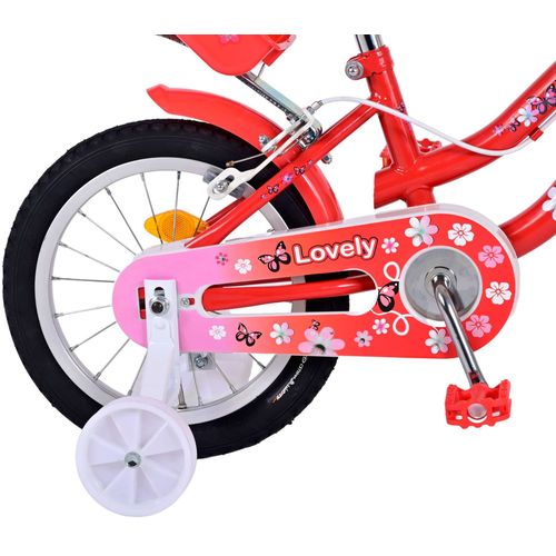 Dječji bicikl s dvije ručne kočnice Volare Lovely 14" crveno-bijeli slika 3