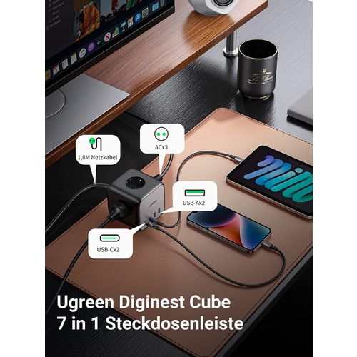 Ugreen DigiNest Cube 65W USB-C / AC 7u1 utičnica slika 5