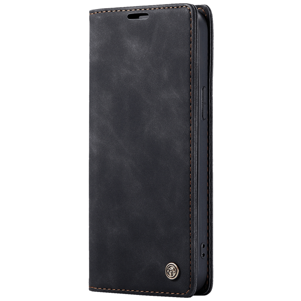 CaseMe Futrola preklopna za iPhone 15 Pro, koža, crna - Flip Leat. Phone Case iPhone 15 Pro slika 2