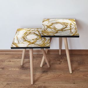 Nesting stolovi 2Shp101 - (2 komada) - boje: bež, zlatna