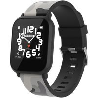CANYON My Dino KW-33, Teenager smart watch, 1.3 inches IPS full touch screen, black plastic body, IP68 waterproof, BT5.0, multi-sport mode, built-in kids game, compatibility with iOS and android, 155mAh battery, Host: D42x W36x T9.9mm, Strap: 240x22mm, 33g