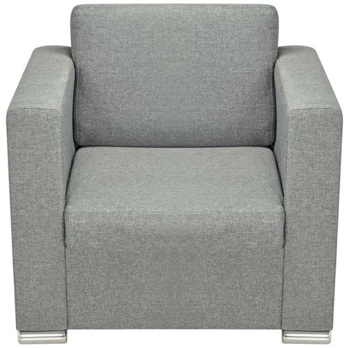 Trodijelni set sofa od tkanine svijetlosivi slika 37