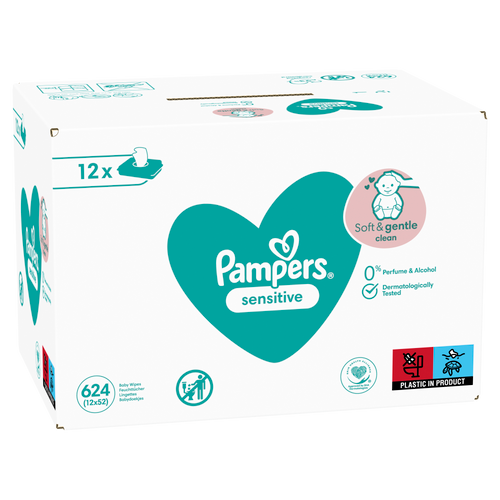 Pampers vlažne maramice Sensitive 12 x 52 komada slika 2