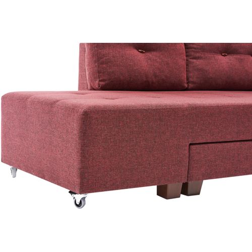 Atelier Del Sofa Manama Corner Sofa Bed Left - Claret Red Claret Red Corner Sofa-Bed slika 9