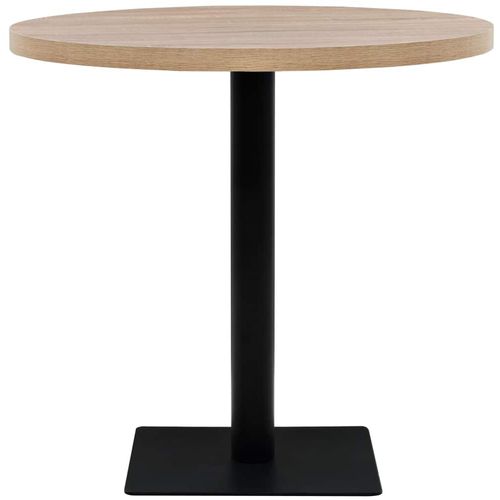 Okrugli stol za bistro od MDF-a i čelika 80x75 cm boja hrasta slika 17