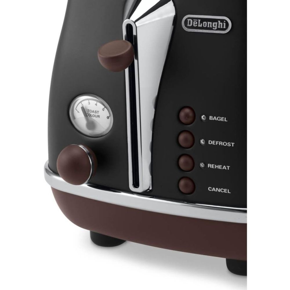 DeLonghi Toster Icona Vintage CTOV2103.BK / 900W, Crni slika 2