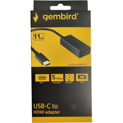 A-CM-HDMIF-03 ** Gembird TYPE-C TO HDMI 11cm CABLE (alt.A-CM-HDMIF-01, A-USB3C-HDMI-01 479) slika 2
