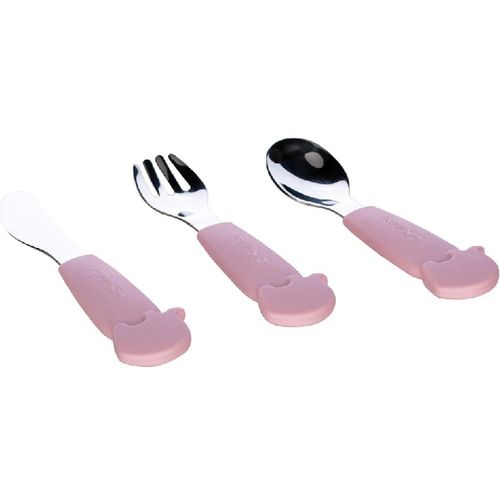 FreeON Cutlery Kašikica, viljuškica i nožić roza slika 1