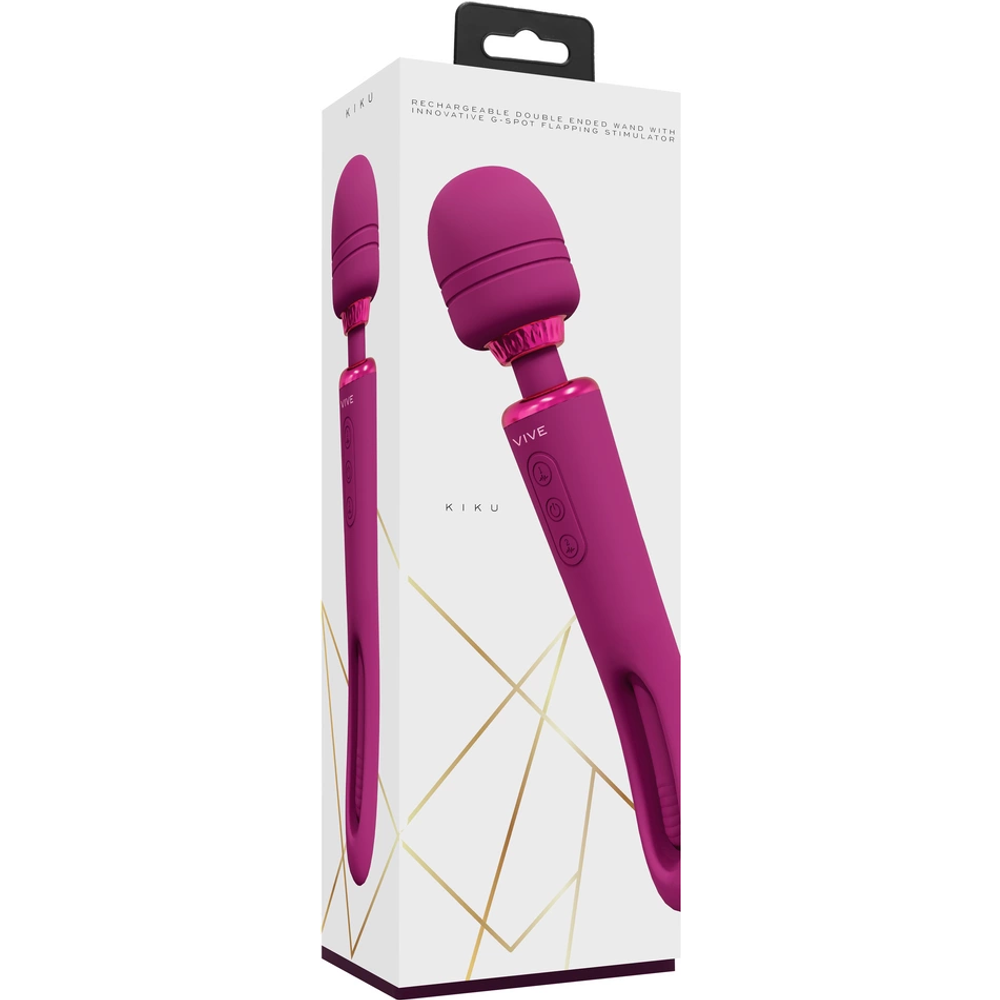 VIVE by Shots Kiku - dvostrani vibrator s inovativnim stimulatorom mlataranja G-točke - roza slika 2