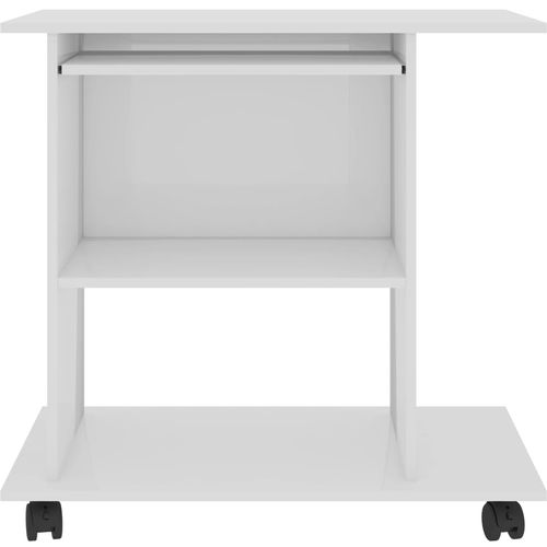 Stol za računalo visoki sjaj bijeli 80 x 50 x 75 cm od iverice slika 31