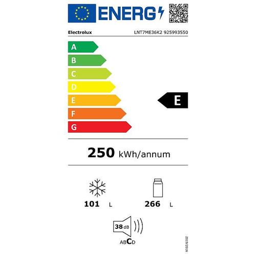 Electrolux LNT7ME36K2 Frižider sa zamrzivačem dole, NoFrost, Visina 201 cm, Crno staklo slika 15