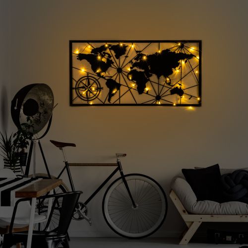 Wallity Metalna zidna dekoracija World Map Led 452 slika 3