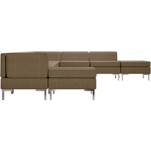 9-dijelni set sofa od tkanine smeđi slika 12