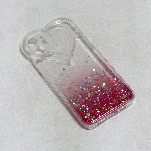 Torbica Heart Glitter za iPhone 12 6.1 pink slika 1