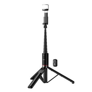 Selfie stick tronožac s bežičnim daljinskim upravljačem + LED svjetlom Hoco K34 crni