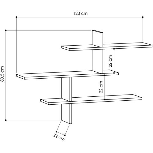 Leo - Anthracite Anthracite Wall Shelf slika 5