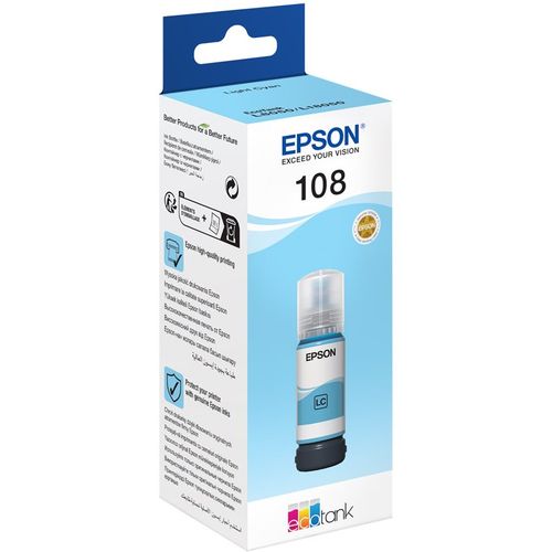 Tinta EPSON 108 EcoTank Light Cyan Ink Bottle, C13T09C54A slika 1