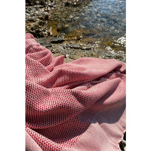 Retro Crveni Fouta Peškir za Plažu (90 x 175) slika 4