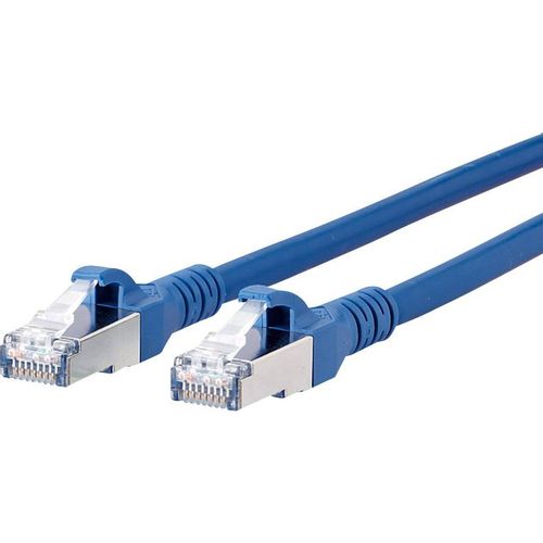 Metz Connect 1308455044-E RJ45 mrežni kabel, Patch kabel cat 6a S/FTP 5.00 m plava boja sa zaštitom za nosić 1 St. slika 2