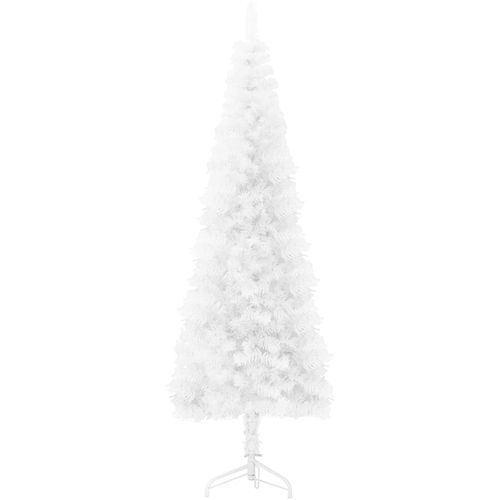Tanka umjetna polovica božićnog drvca sa stalkom bijela 180 cm slika 4