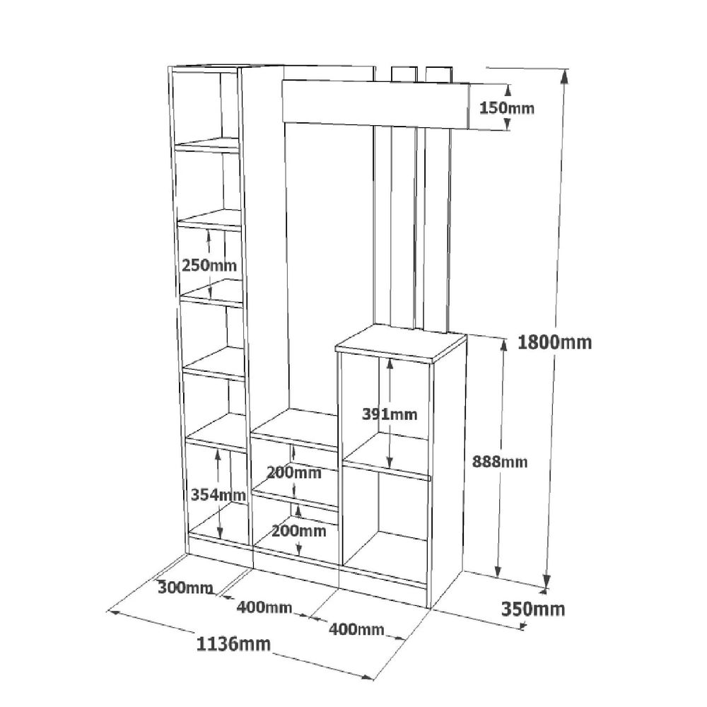 Hall Stand Dd7-W - Bijela slika 7