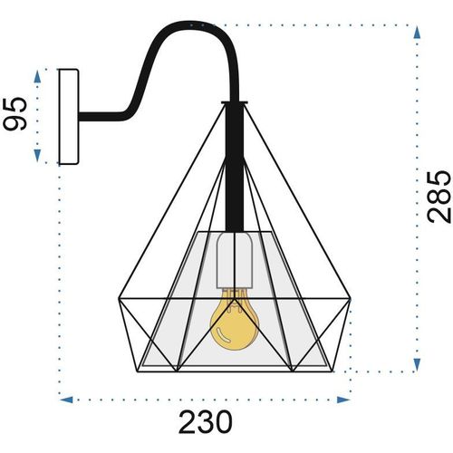 TOOLIGHT ZIDNA SVJETILJKA U STILU Loft E27 BELLO METAL slika 11