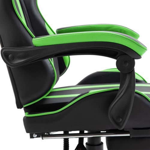 Igraća stolica od umjetne kože s osloncem za noge zelena slika 26