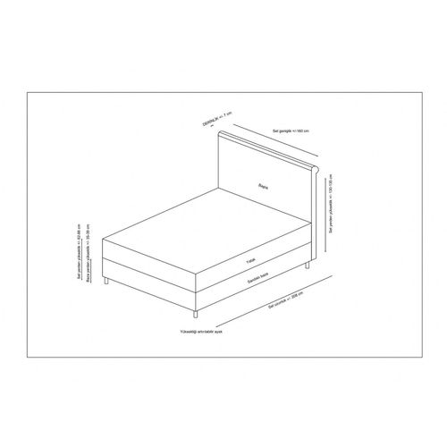 Sonata Set 90 x 190 v3 - Grey Grey Single Mattress, Base & Headboard slika 6