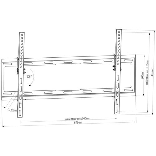 Držač za TV s vertikalnom podesivošću 600 x 400 mm , 32" slika 3