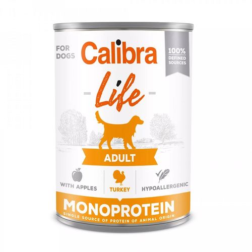 Calibra Dog Life Adult Ćuretina sa Jabukama Konzerva, hrana za pse 400g slika 1