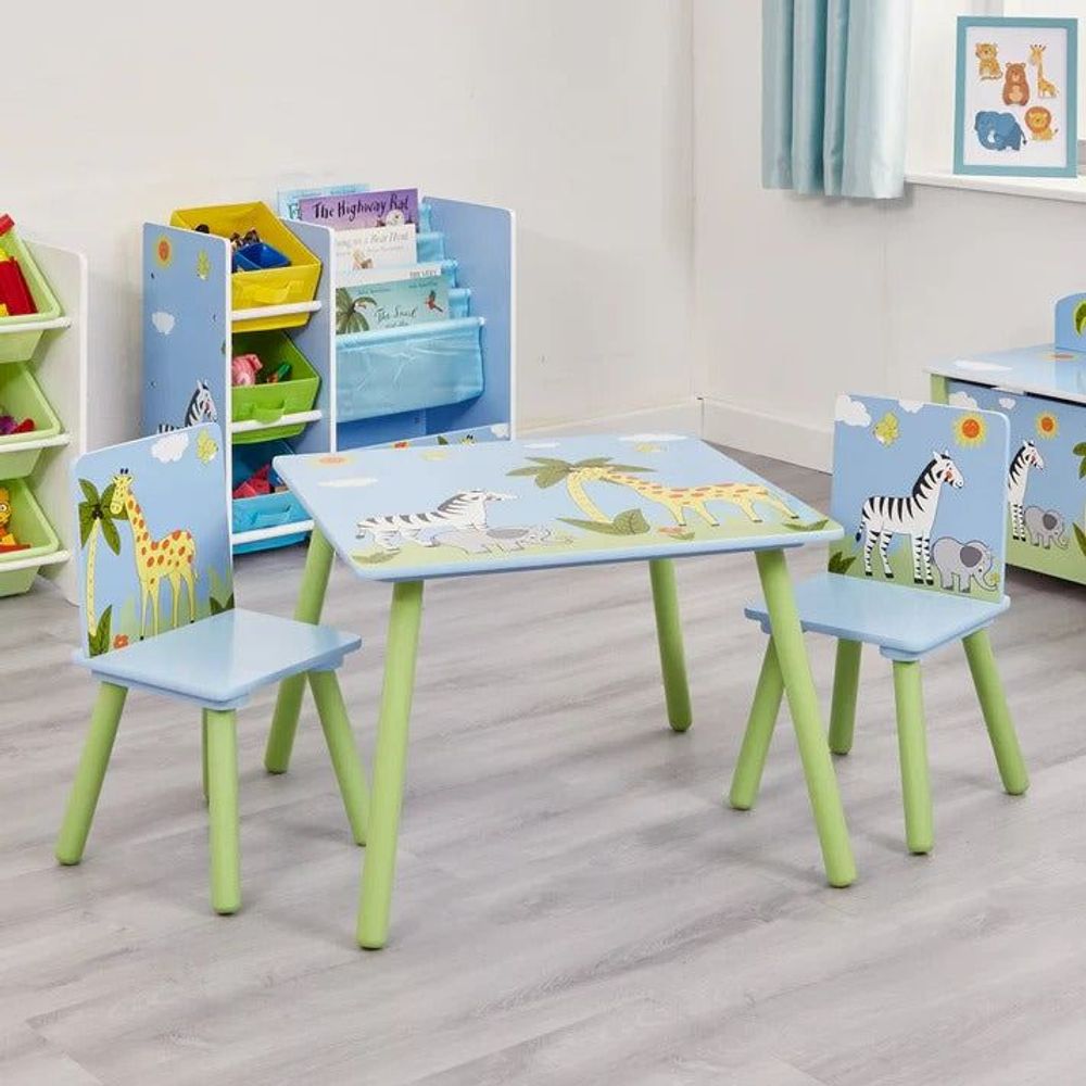 Kinder Home Dječiji drveni sto sa dvije stolice Savana slika 1