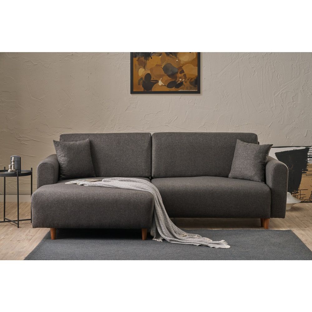 Mane Left - Antracitni Kutni Sofa-Krevet slika 2
