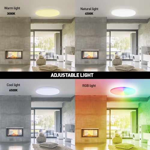 TELLUR SMART WIFI CEILING LIGHT, RGB, 24W, OKRUGLA, BIJELA slika 3