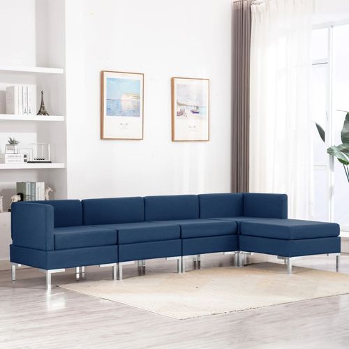 5-dijelni set sofa od tkanine plavi slika 17